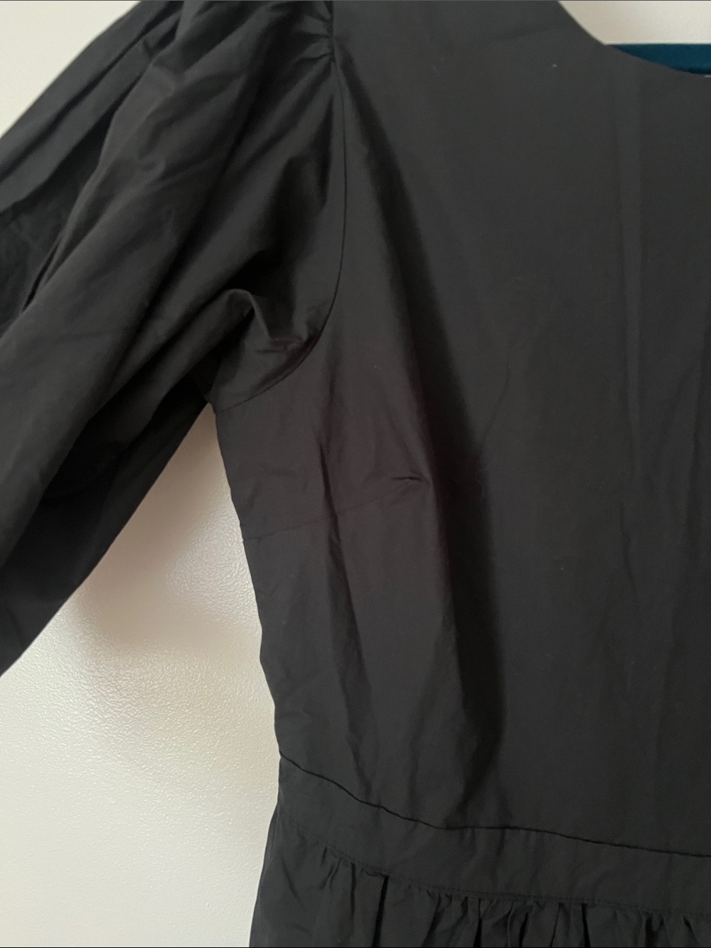Trovata Cotton Birds of Paradis Black Puff Sleeve Bow Back Midi Dress M NWT - Picture 10 of 13